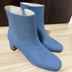 【新品未使用】FAEDA 羊革 ショートブーツ 36 ブラック レザー スクエア