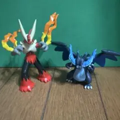 ポケモンフィギュア2点セット メガリザードンX、メガバシャーモ