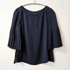 美品 ADEAM アディアム ピオニートップ 2WAY プリーツ S ネイビー 