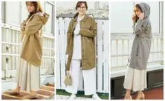 ワークマン レディース高撥水フーデッドロングレイン Lのサムネイル