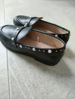 ZARA パール付き ブラックローファー 30　　　　18.9〜19.3cm