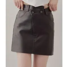 【新品未使用】レザー台形ミニスカート M