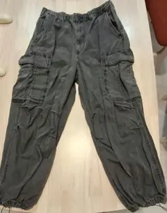 GU　デニムスーパーワイドカーゴパンツ　ダークグレー　XL
