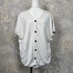 アズールバイマウジー Vネック前ボタン半袖ニット カーディガン