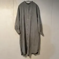 カーキ色長袖シャツワンピース Lサイズ
