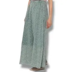 Y200【新品】niko and.. ヴィンテージフラワースカンツ 花柄 緑