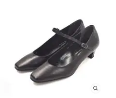 EIZO ブラック　パンプス/すっきりスクエアストラップ4.5cm EE