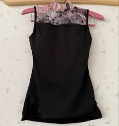 ドゥッシュドゥッスゥ＊花柄メッシュ ハイネック＊レオトップ＊ブラックのサムネイル