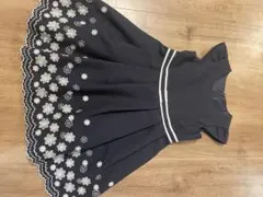 any FAM ワンピース セレモニー　ネイビー 花柄刺繍