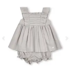 【美品】綿麻ブルマ付きスモッキングワンピース