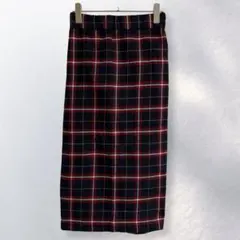 ジーユー GU チェック ナロースカート ミディ丈 かわいい 着回し L《c62