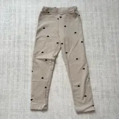 H&M ベージュ ハート柄 レギンス 100-110