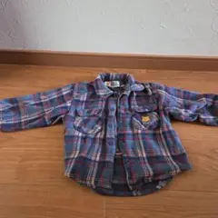 Pooh チェック柄 長袖シャツ 90　古着