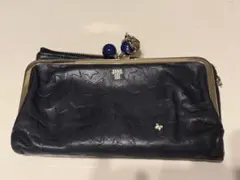 ANNA SUI 星型エンボス 長財布 がま口 黒色 猫