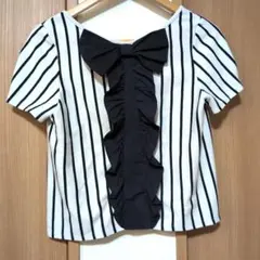 LANVIN en Bleu ストライプ 半袖Tシャツ 38