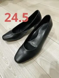 24.5cm 黒　パンプス　IMGN 洋服の青山のサムネイル