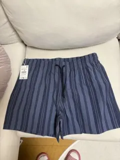 ZARA ネイビー ストライプ ショートパンツ XL 2枚