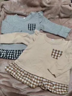 長袖Tシャツ　色違い 2枚セット 　80cm