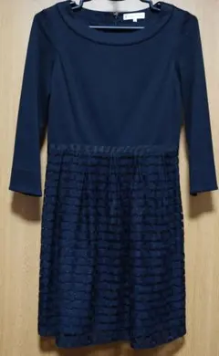 オンワード　組曲　黒色　 ひざ丈ワンピース