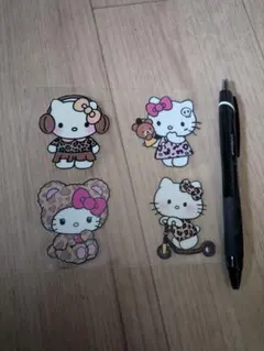 ハローキティ レオパード柄 ステッカー 4枚セット