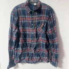 DIVIDED 【L】ネルシャツ ネイビー/レッドチェック　おしゃれ　冬　人気