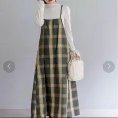 美品 キャミワンピース　チェック　ピュアルセルシン
