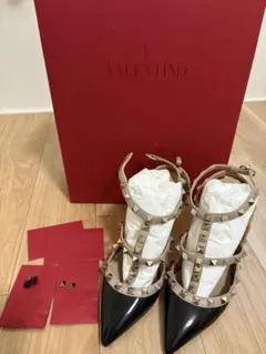VALENTINO スタッズ付きハイヒール ブラック - メルカリ
