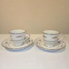 昭和レトロ Noritake ノリタケ ペチュニア カップ＆ソーサー 2客 美品