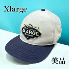 【美品】XLARGE エクストララージ キャップ 白紺 レアカラー サイズ調整可