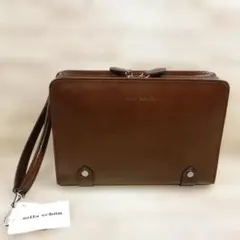 ミラショーン 定価4万7300円 撥水レザービジネスバッグ 牛革 ブリーフ