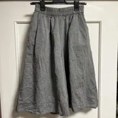 グレー　フレアーパンツ ゴムウエスト