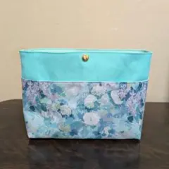 長財布入ります　リバティ生地と帆布で作ったバッグインバッグ★ハンドメイド