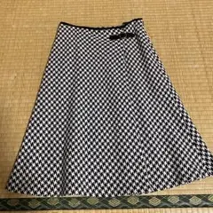 フレアスカート 白黒ハウンドトゥース