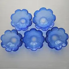 ガラス食器　青　ブルー　レトロのサムネイル