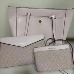 マイケルコース　ライトピンク レザートートバッグ セット