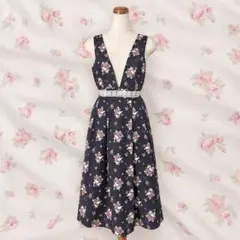 axes femme アクシーズファム　ロングワンピース　ノースリーブ　花柄