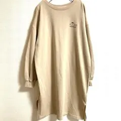 サンリオ ポムポムプリン スウェットワンピース ベージュ F ひざ丈 ミディ丈