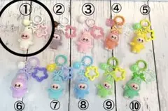 LABUBU 【ホワイト】ミニ かわいいキーホルダー チャーム