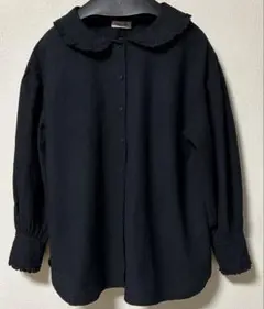 美品！サマンサモスモス　フリル丸襟ブラウス　コットンリネン