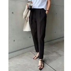 美品 アルマデザイン イージータックパンツ テーパード ブラック M