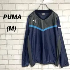 PUMA プーマ　Vネックカットソー　ウィンドブレーカー　サッカー　ネイビー　紺