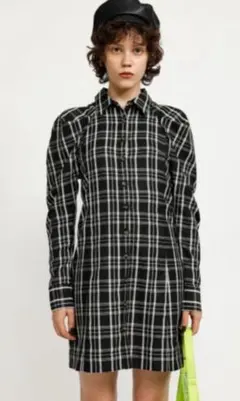 SLY スライ チェック柄 長袖シャツワンピース