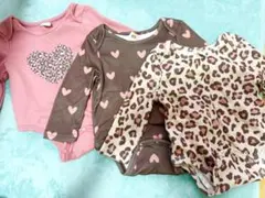ベビー　ロンパース　セット　ヒョウ柄　ハート