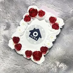 【現品】ホイップデコ トレカケース バラ　パール　赤　レッド