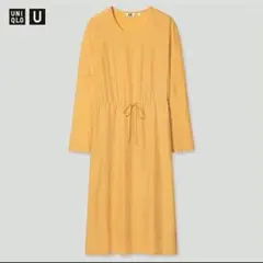 【UNIQLO　U】シャイニーレーヨンワンピース　長袖　小さめサイズ　XS