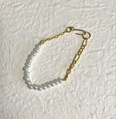 ドール用ゴールド×パールネックレス