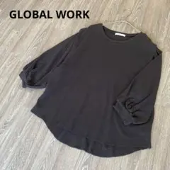 グローバルワーク GLOBAL WORK カットソー 長袖 こげ茶 レディース
