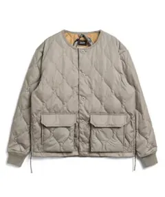 TAION インナーダウン　ミリタリー オーバーカーディガン　ライトモカ　L