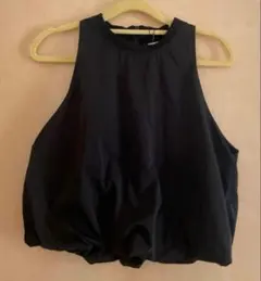 【ZARA】フレアートップス バルーントップス ブラック M