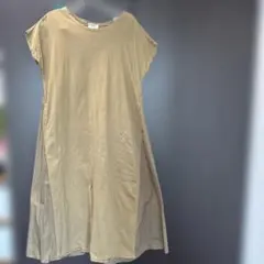 BEAMS HEART ベージュ 半袖カットソーワンピース